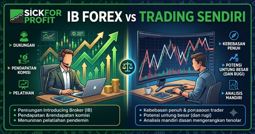 Perbandingan stabilitas penghasilan IB forex vs trading sendiri