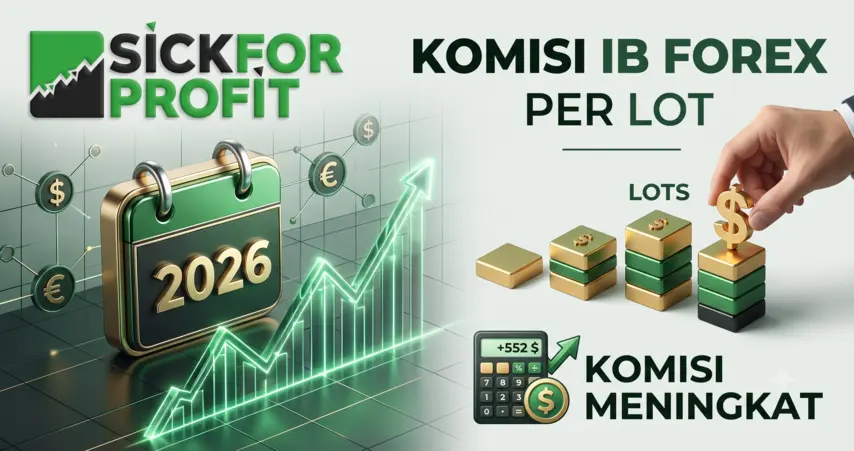 Simulasi perhitungan komisi IB forex per lot 2026 dari berbagai broker